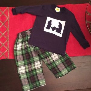 Nativity scene long sleeve shirt/pants set